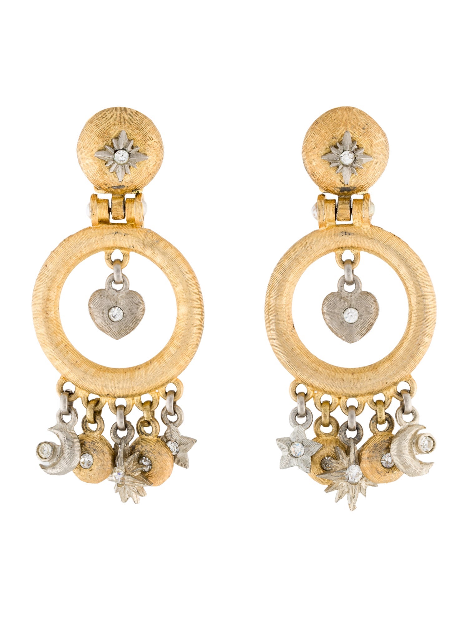 Roxanne Assoulin Crystal Drop Clip-On Hoop Earrings