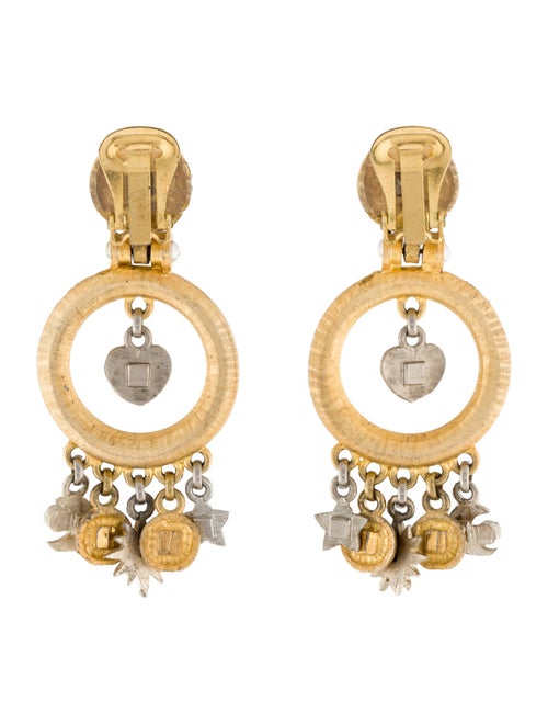 Roxanne Assoulin Crystal Drop Clip-On Hoop Earrings