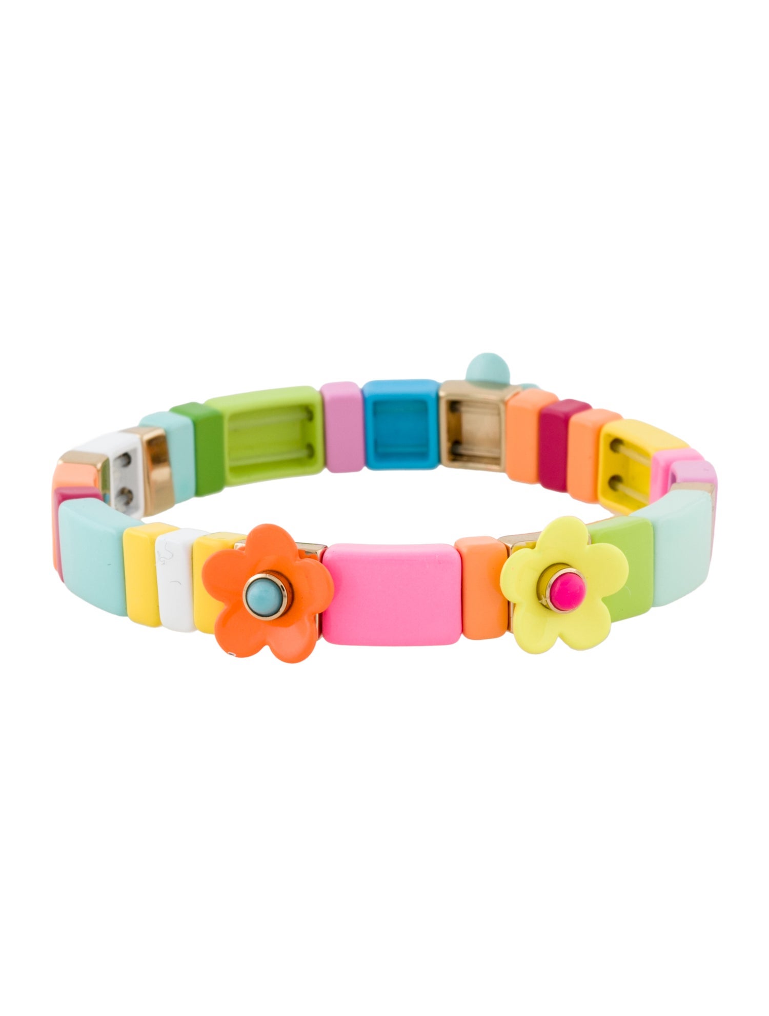 Roxanne Assoulin Enamel Bead Flower Resin & Enamel Bracelet