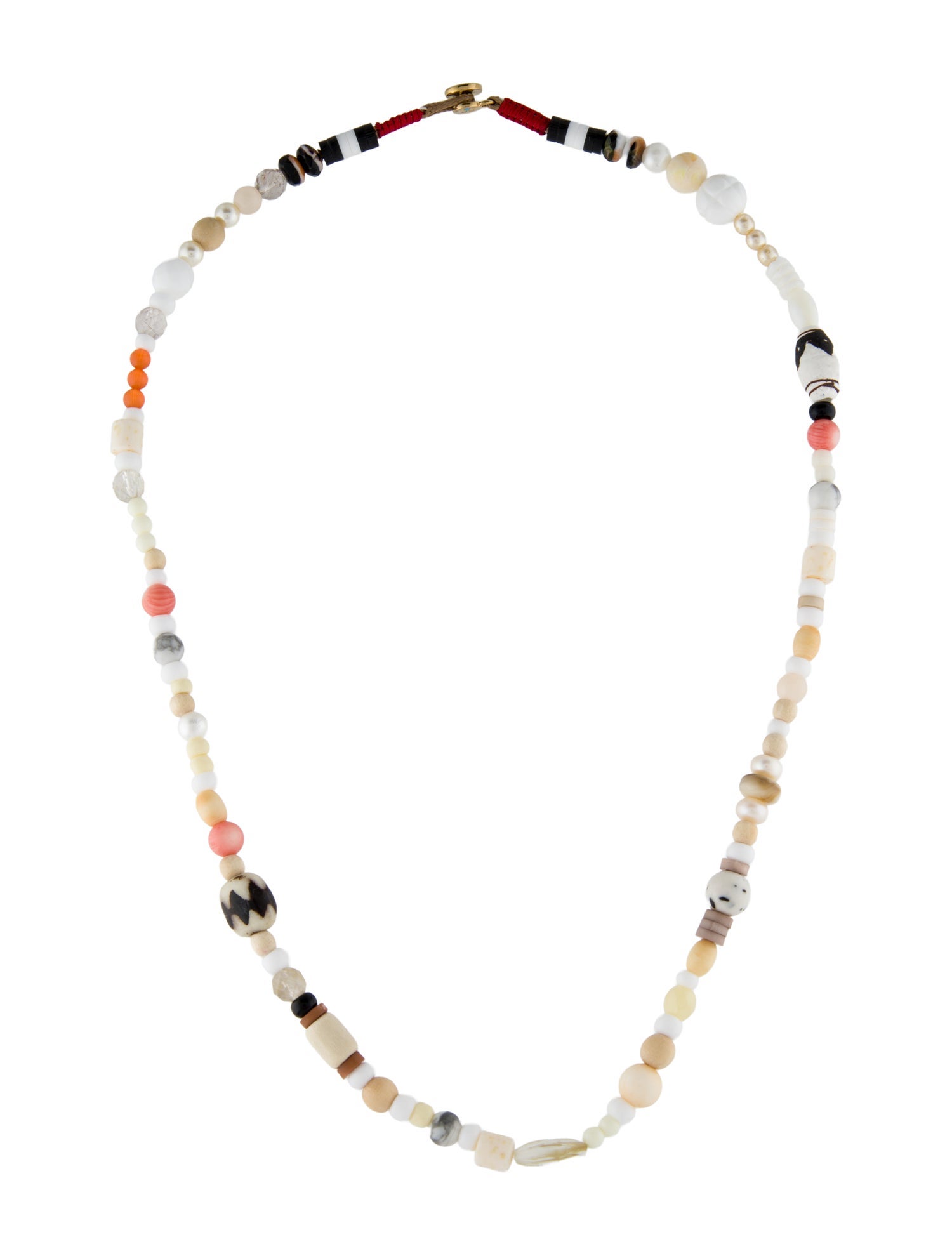 Roxanne Assoulin Mother of Pearl, Coral & Faux pearl Bead Strand Necklace
