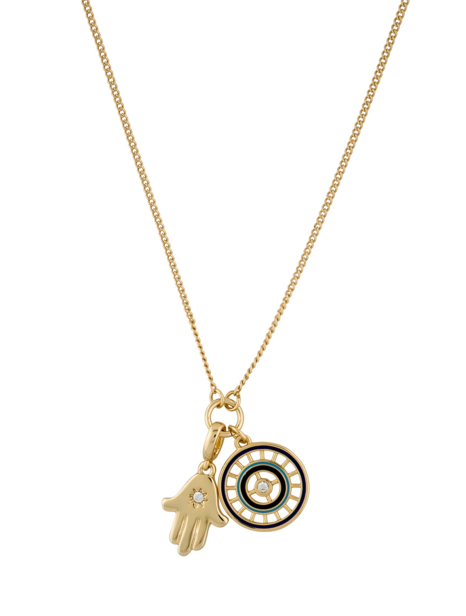 Roxanne Assoulin Crystal & Enamel The Care & Protect Pendant Necklace