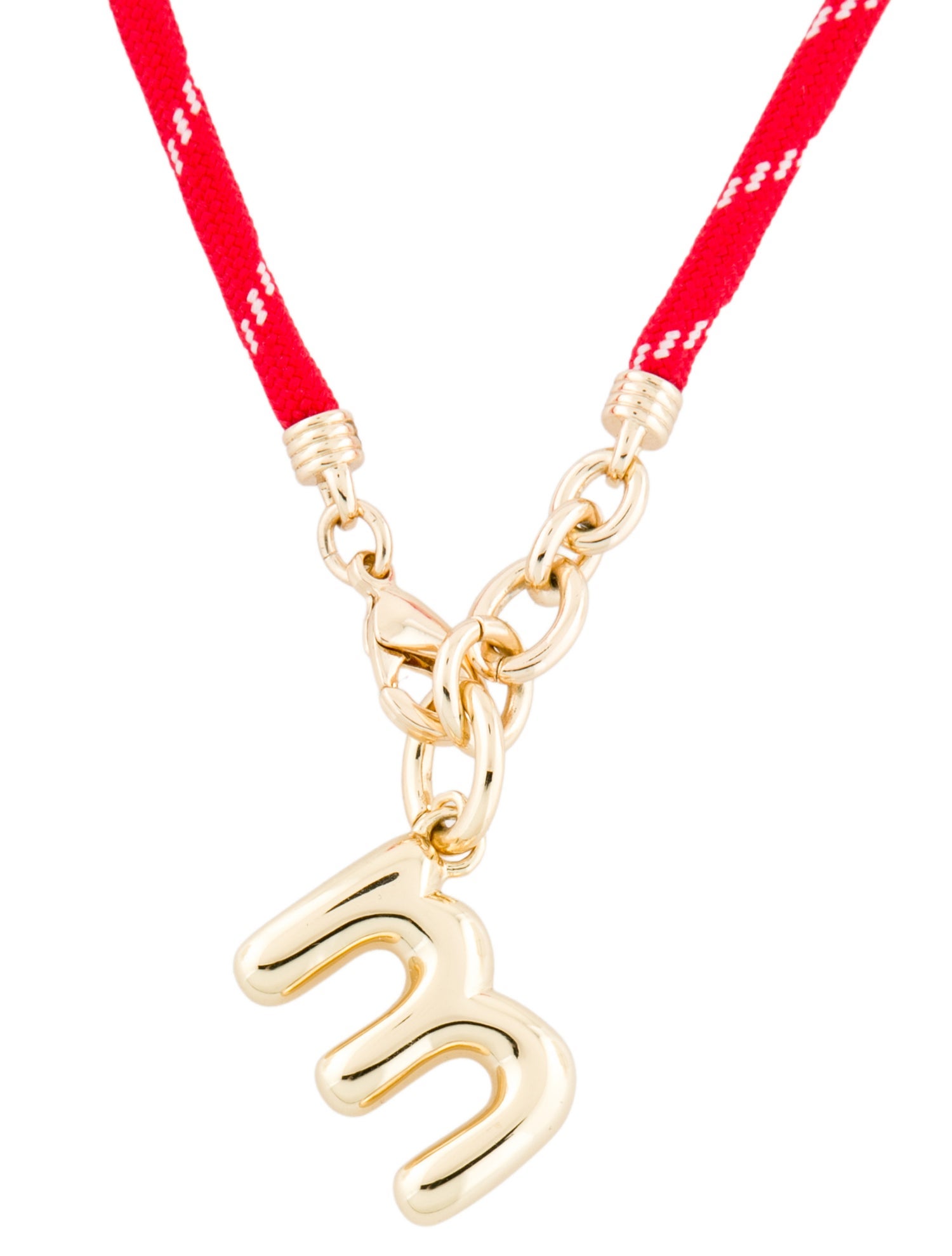 Roxanne Assoulin Happy Cord Necklace & "M" Puffy Charm