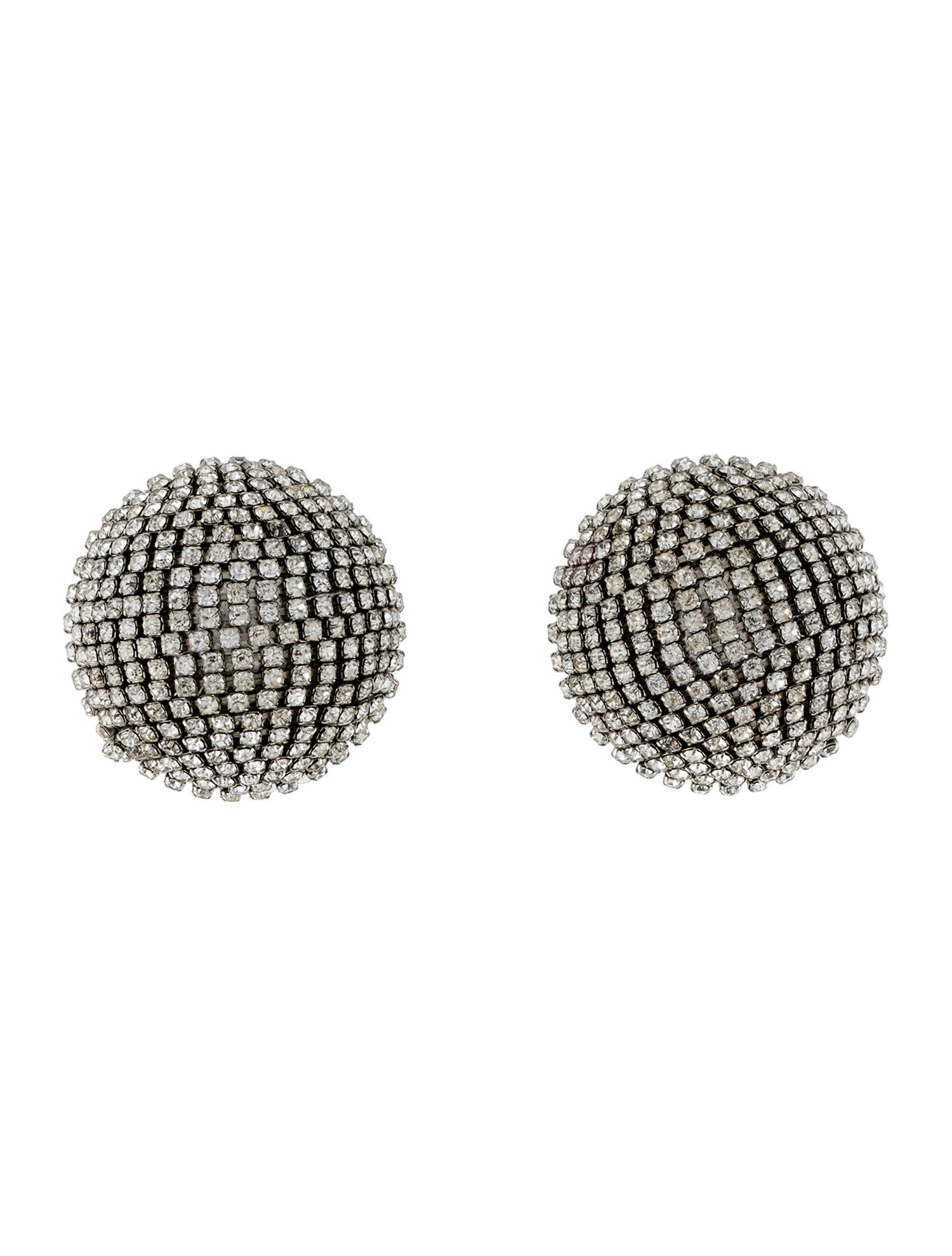Roxanne Assoulin Crystal Pave Disco Ball Clip On Earrings