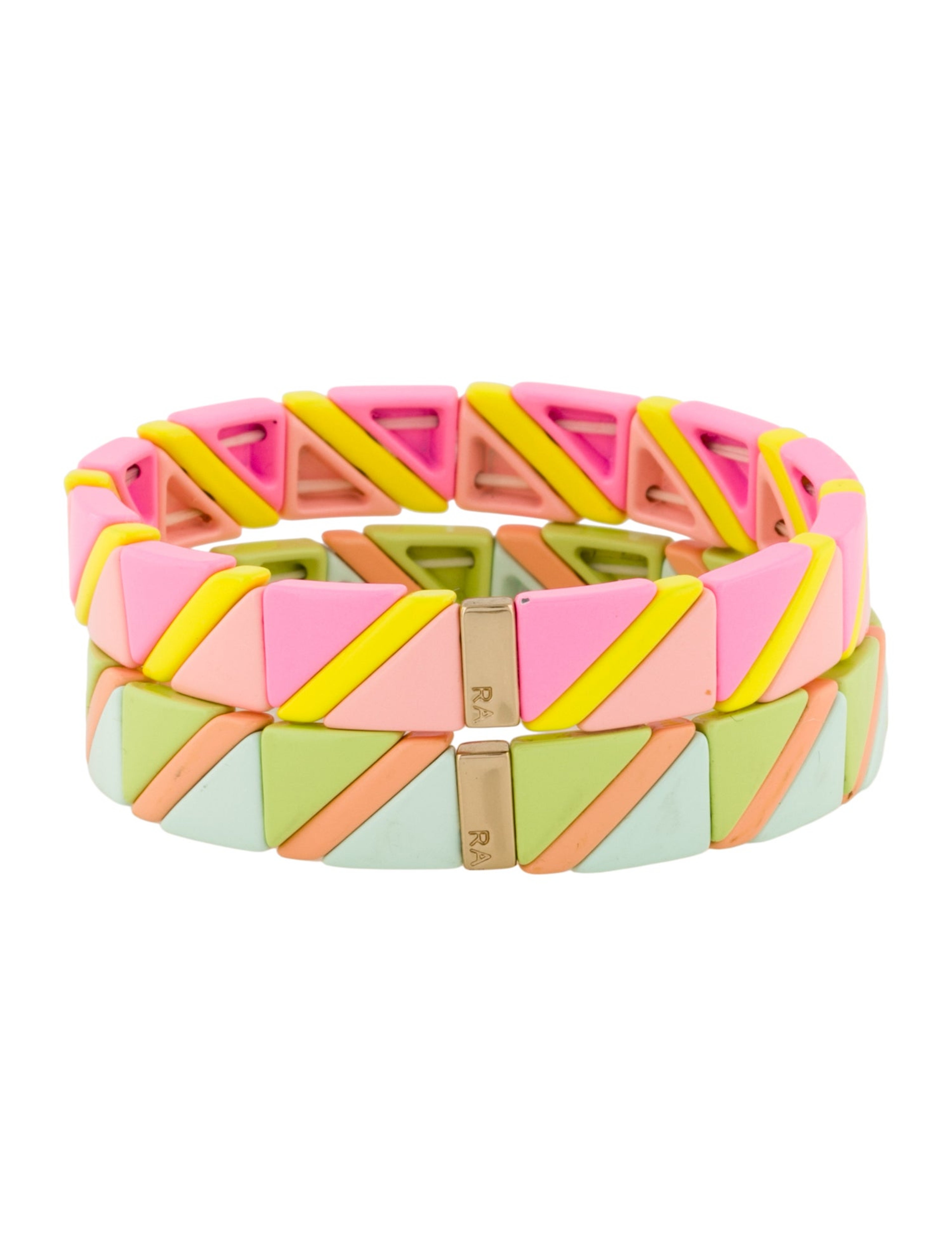 Enamel Bead Stretch Bracelet Set