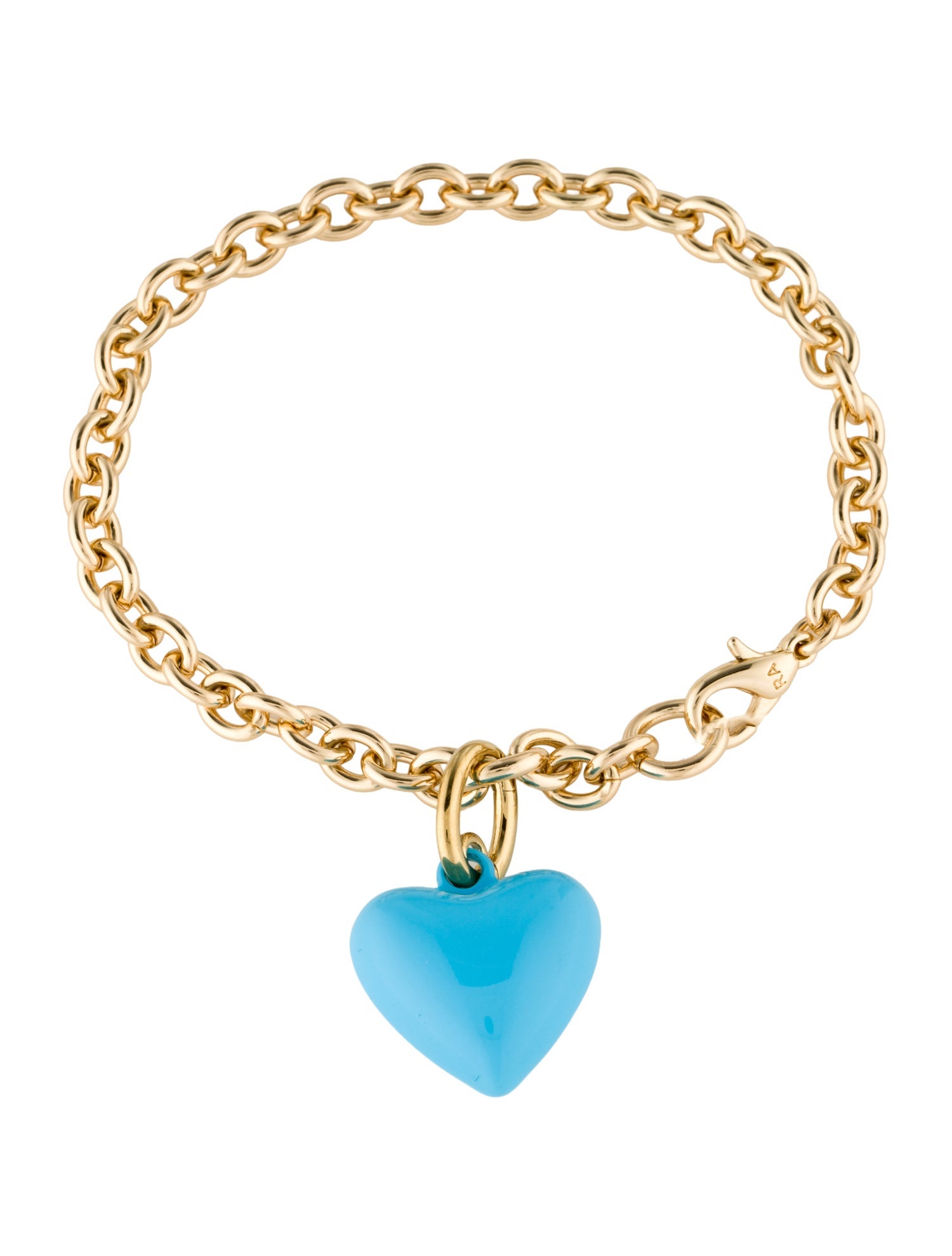 Roxanne Assoulin Enamel Mini Puffy Heart Charm Bracelet