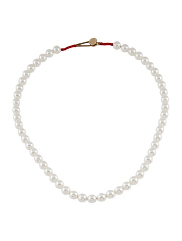 Pre-owned Roxanne Assoulin Faux Pearl Pearly Whites Long Necklace, 18.5" In Multi
