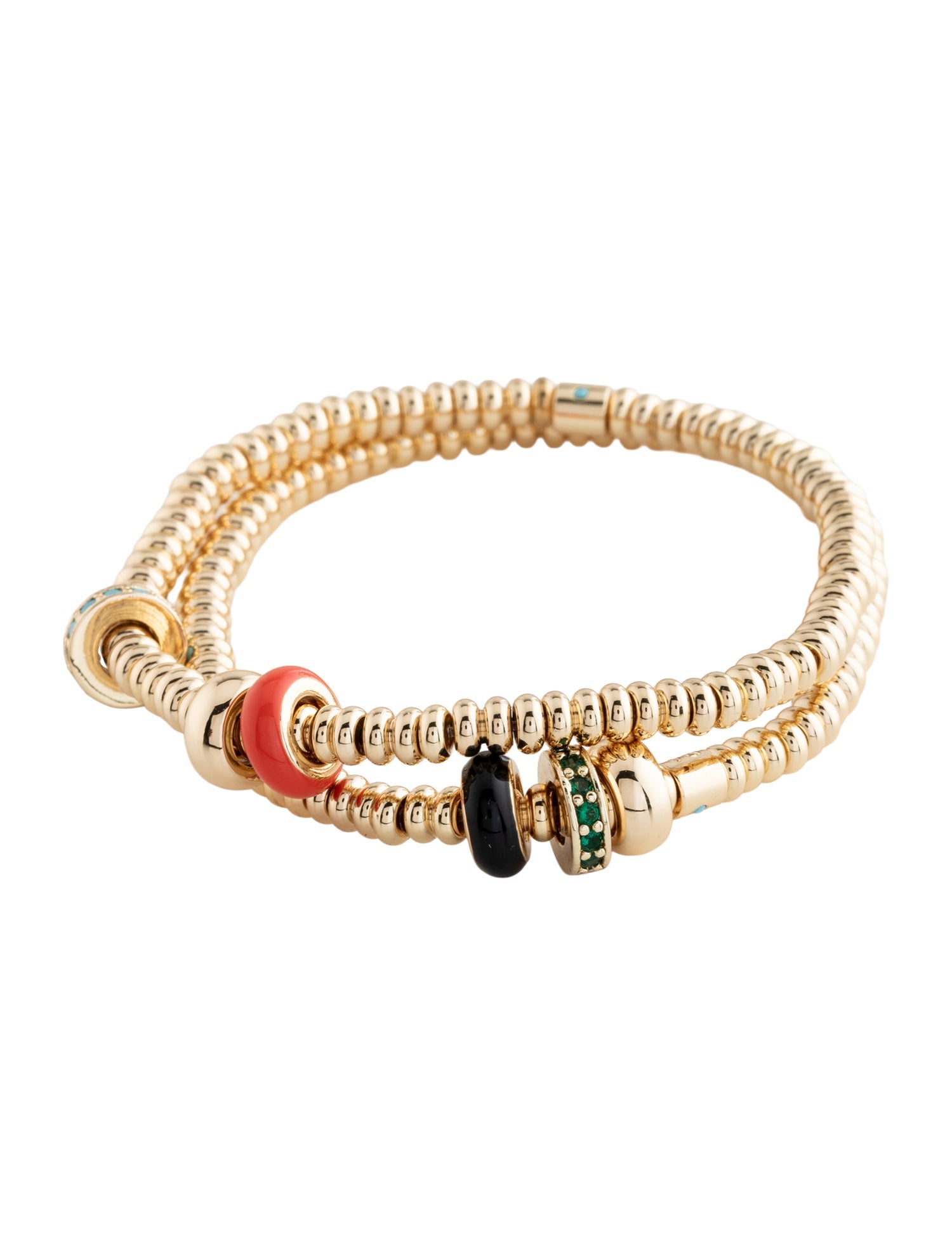 Roxanne Assoulin Enamel & Crystal The Slider Duo Set Of 2 Bead Bracelet