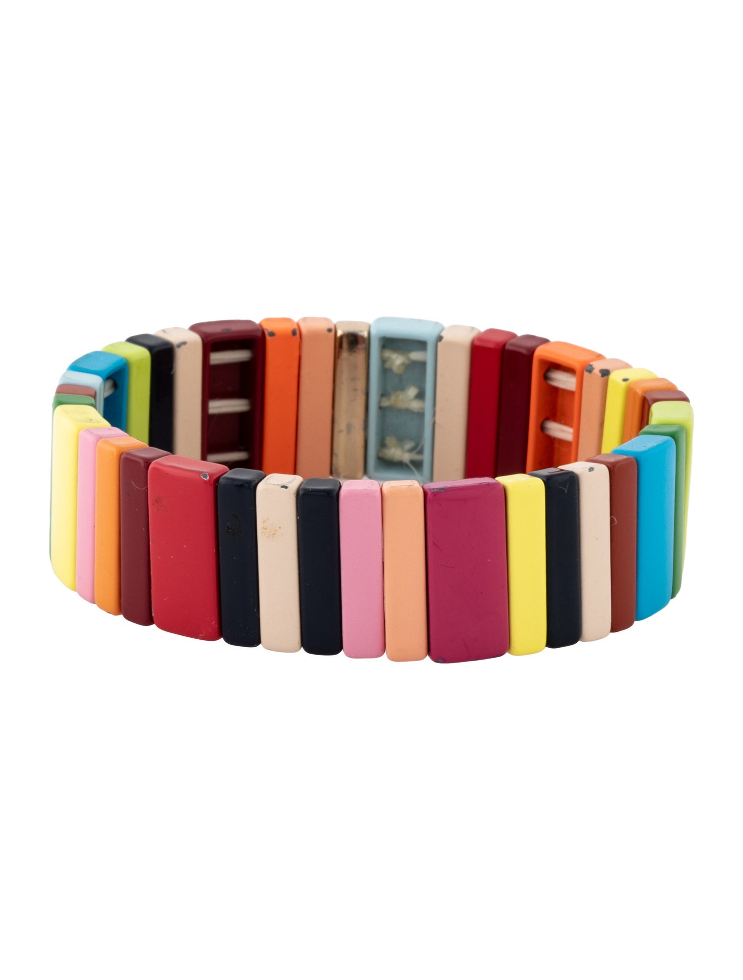 Roxanne Assoulin Enamel 'Picnic Blanket Rainbow' Bead Bracelet