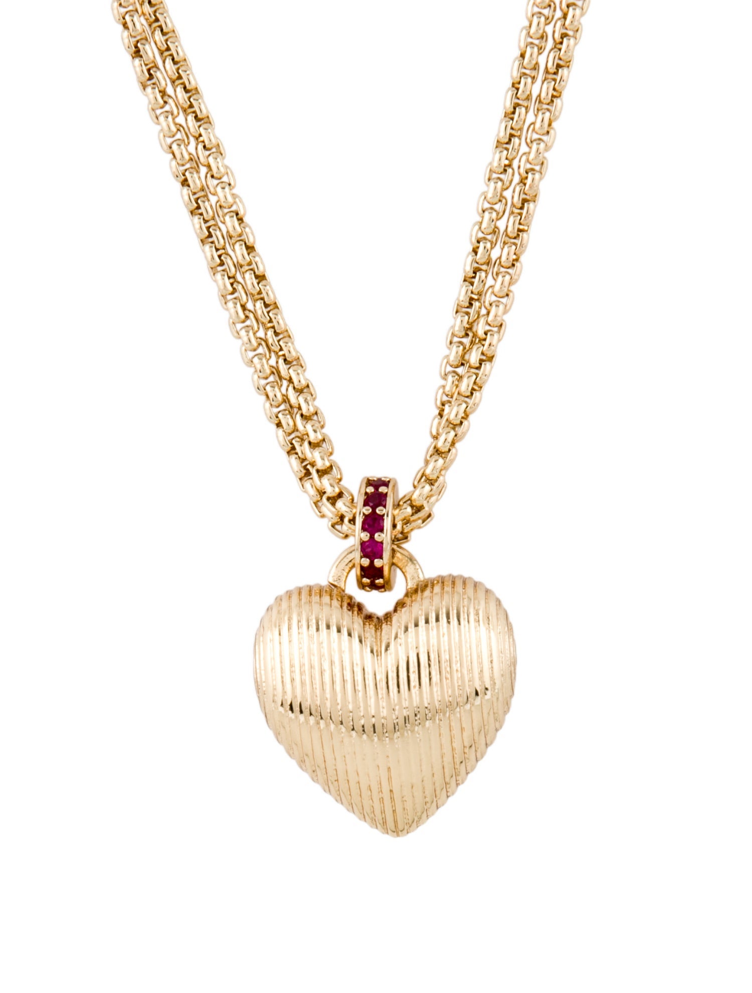 Roxanne Assoulin Stone Heart Double Strand Pendant Necklace