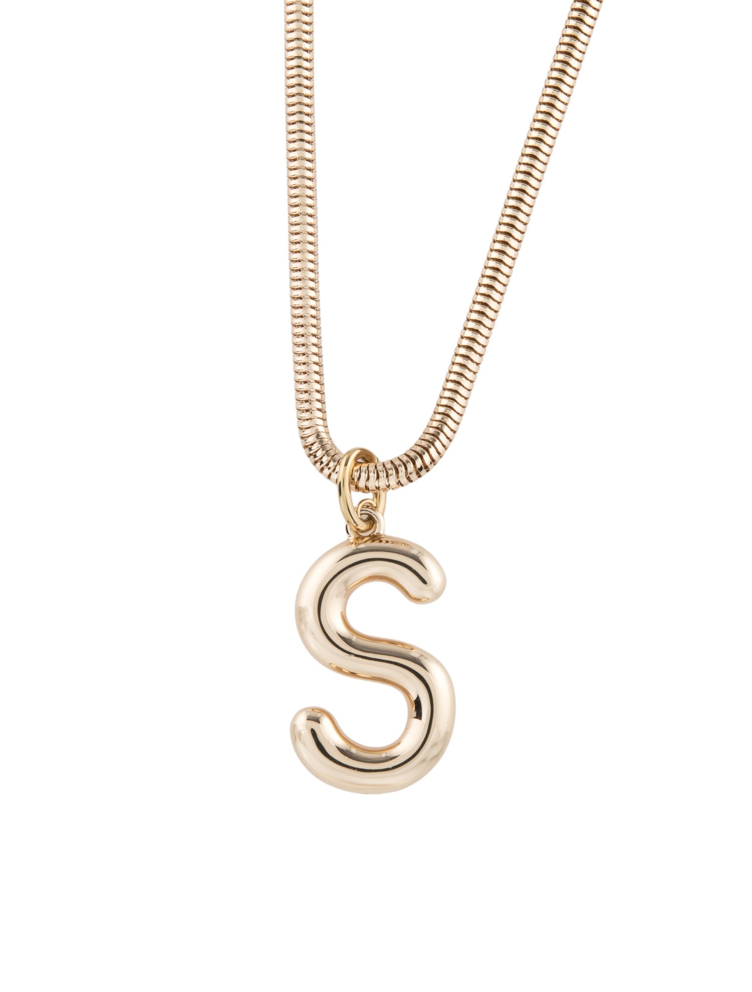 Roxanne Assoulin Long Snake Initial ''S'' Pendant Necklace
