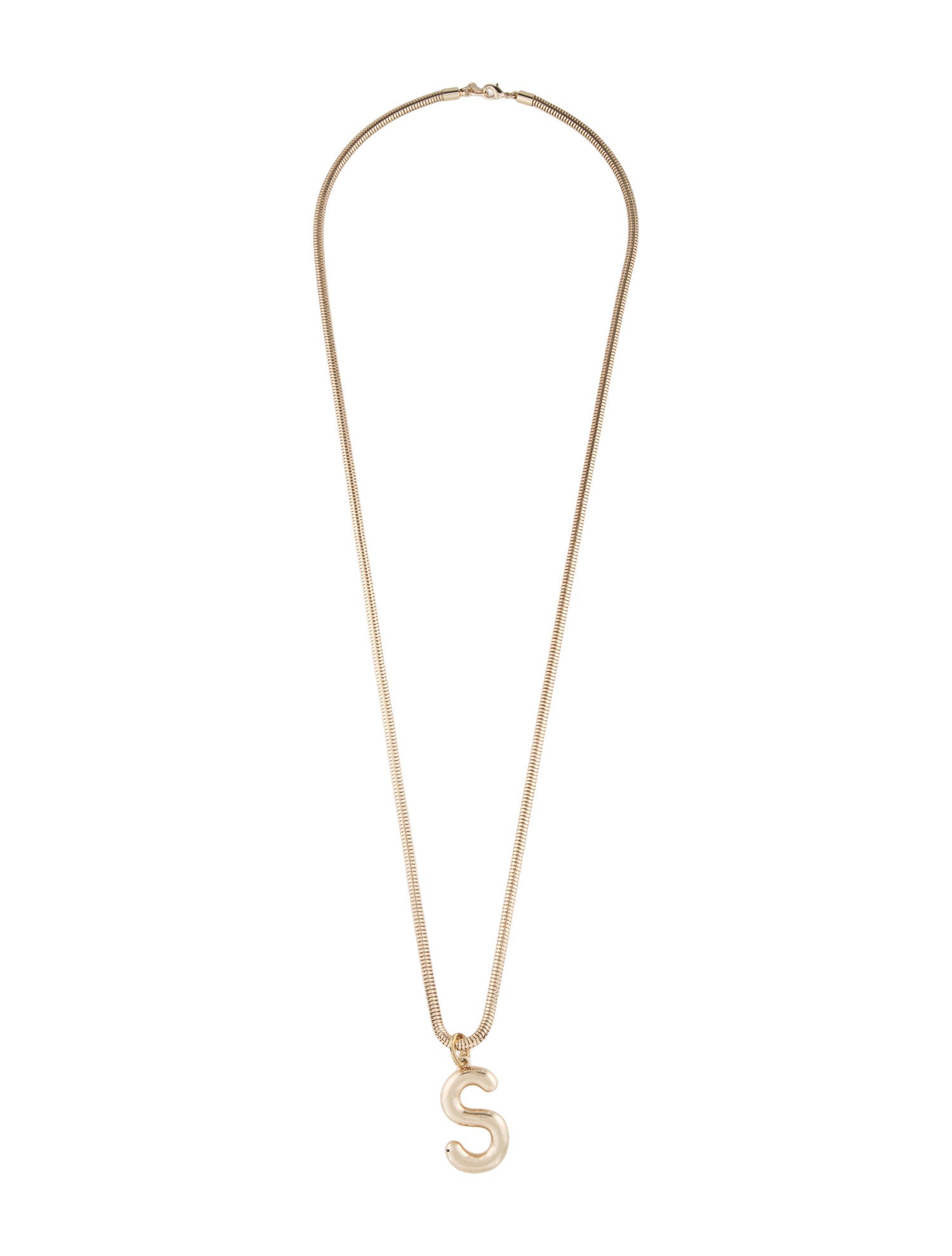 Roxanne Assoulin Long Snake Initial ''S'' Pendant Necklace