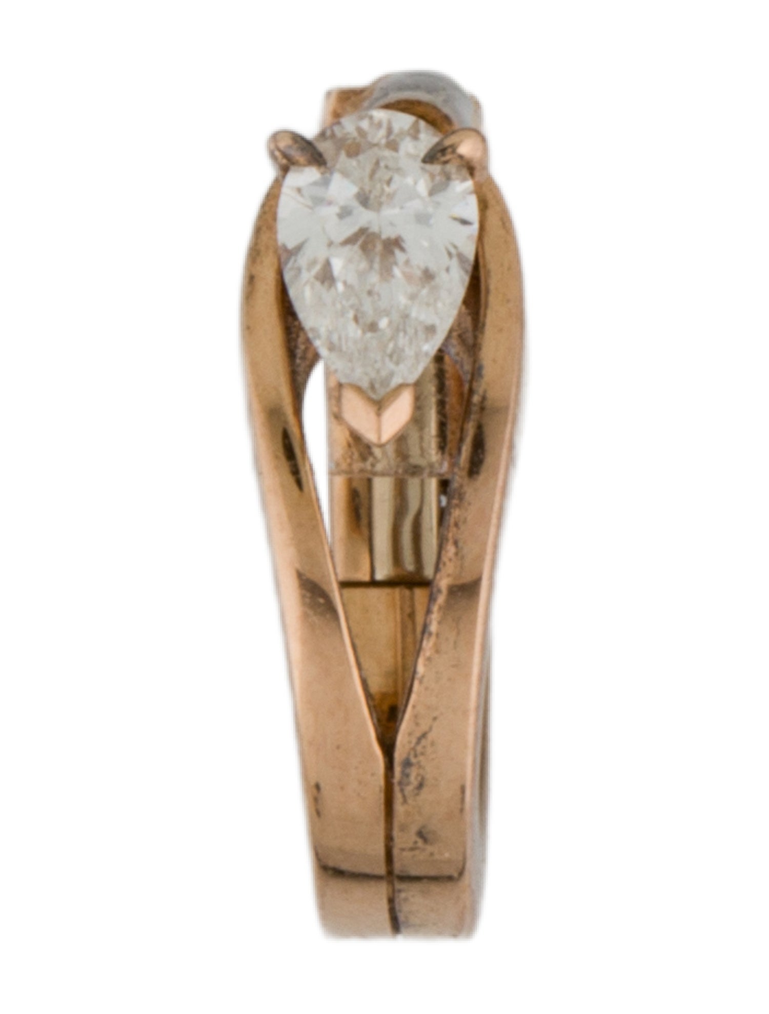 Repossi 18K Diamond Serti Inversé Single Huggie Earring