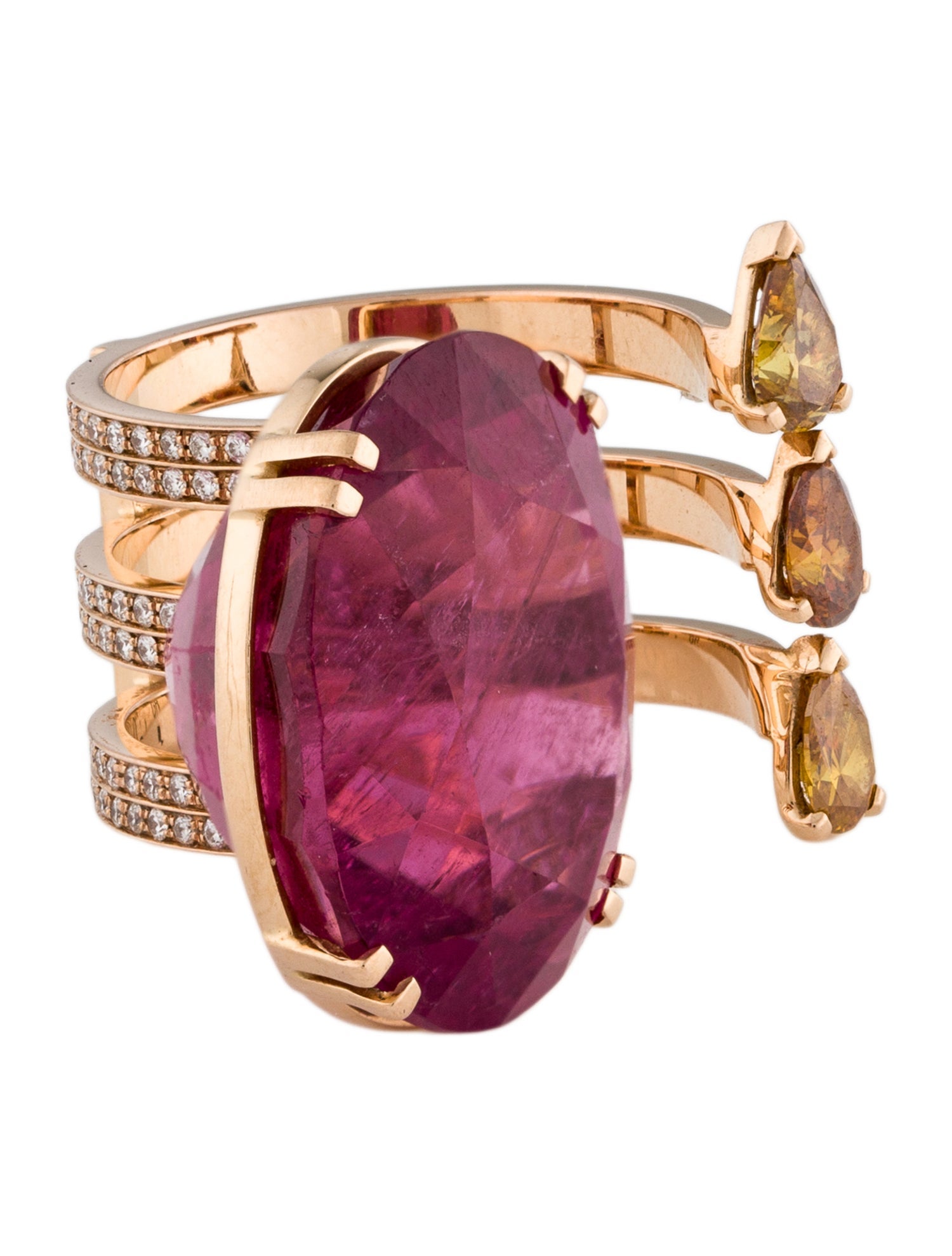 Repossi 18K 28.95ctw Tourmaline & Diamond Open Ring