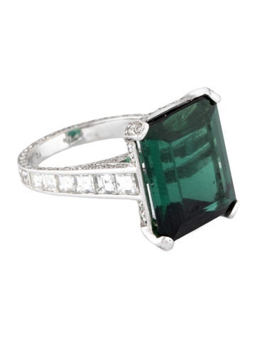 Pre-owned Repossi 18k 8.11ct Tourmaline & 1.51ctw Diamond Cocktail Ring In Multicolor