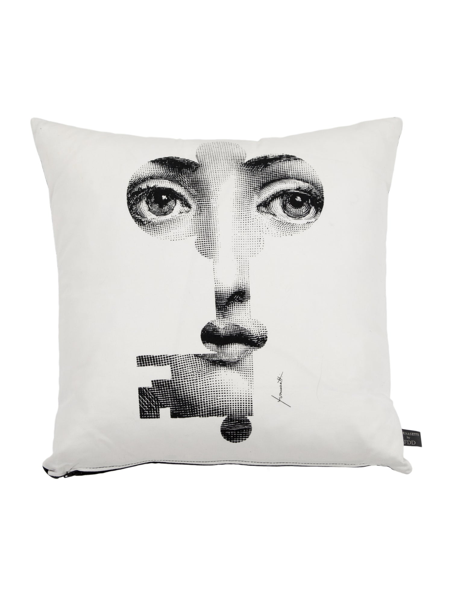 Fornasetti Cushion Chiave Face In Key