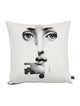 Fornasetti Cushion Chiave Face In Key