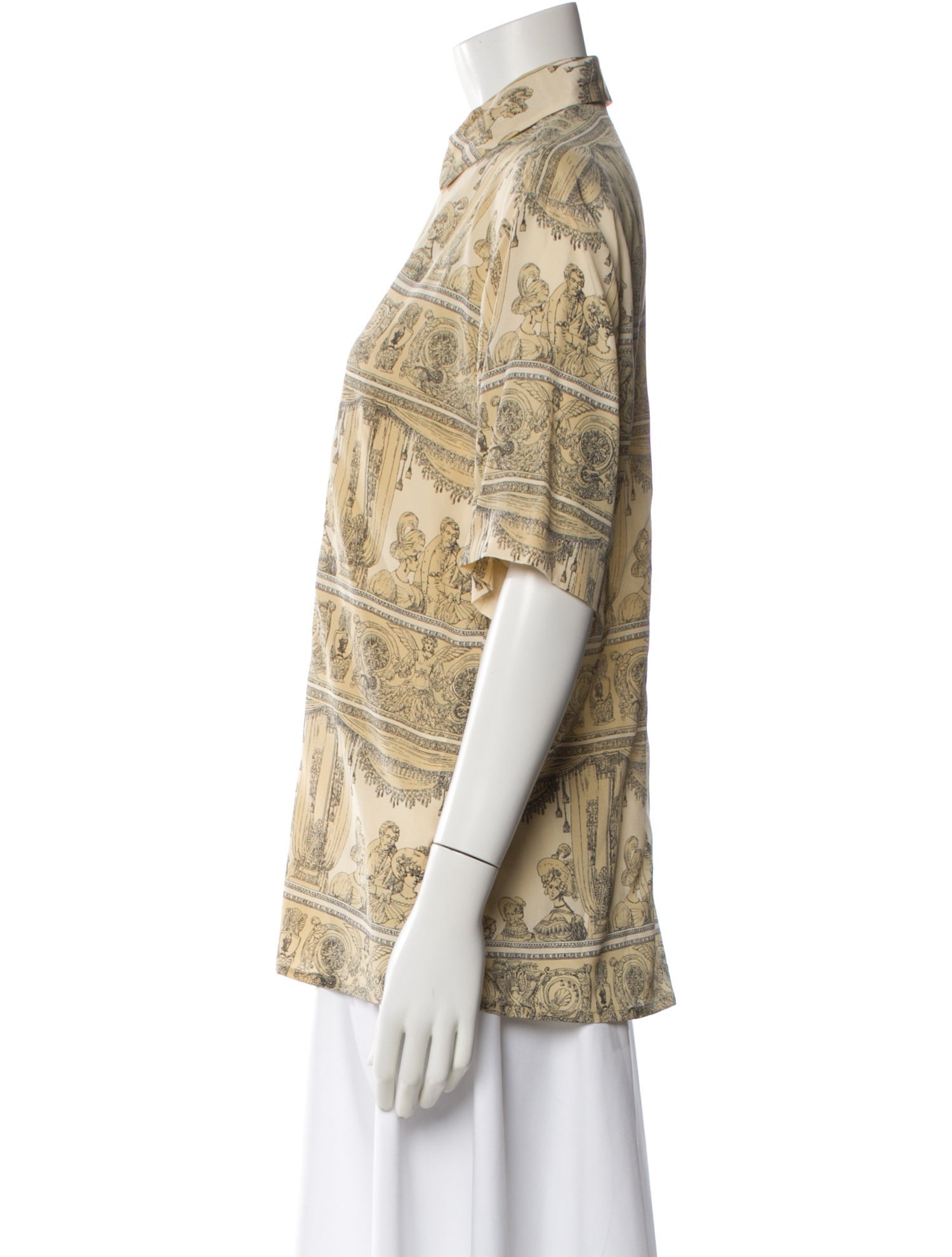 Fornasetti Silk Graphic Print Blouse