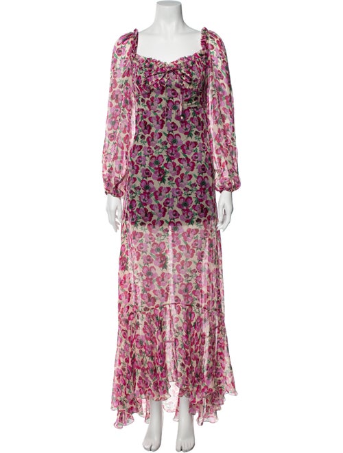 Raquel Diniz Silk Long Dress Pink
