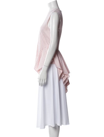 RR331 Plaid Print Crew Neck Blouse