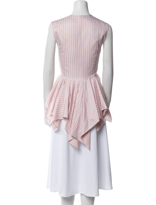 RR331 Plaid Print Crew Neck Blouse