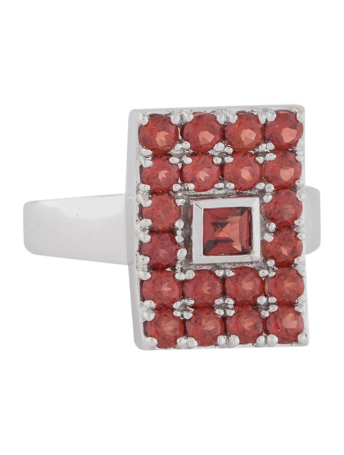 14K Garnet Cocktail Ring white