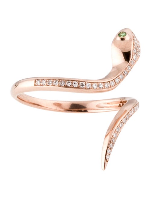 Ring 14K Tsavorite & Diamond Snake Cocktail Ring r