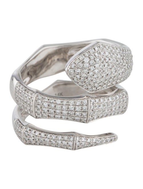 14K Diamond Snake Ring white