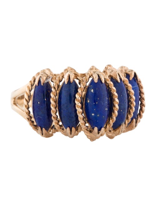 14K Lapis Lazuli Cocktail Ring yellow