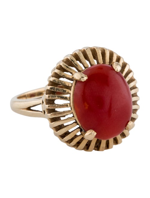 14K Coral Cocktail Ring yellow