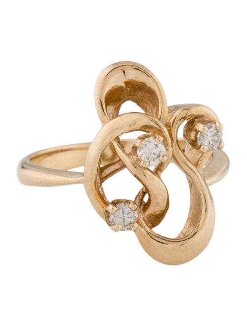 14K Diamond Cocktail Ring yellow