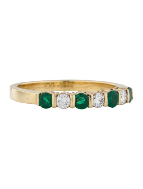 18K Diamond & Emerald Band yellow