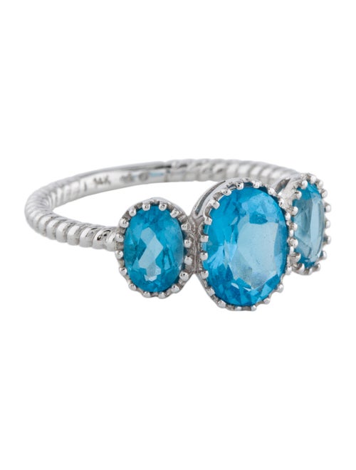 14K Topaz Cocktail Ring white