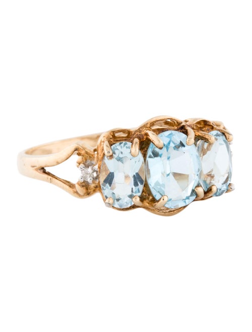 Ring 14K Topaz & Diamond Cocktail Ring yellow