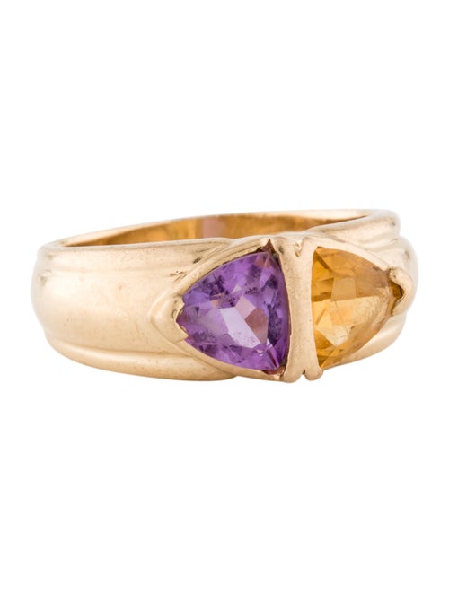 Ring 14K Citrine & Amethyst Cocktail Ring yellow