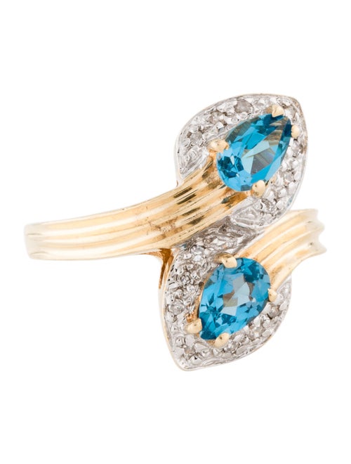 Ring 14K Topaz & Diamond Cocktail Ring yellow