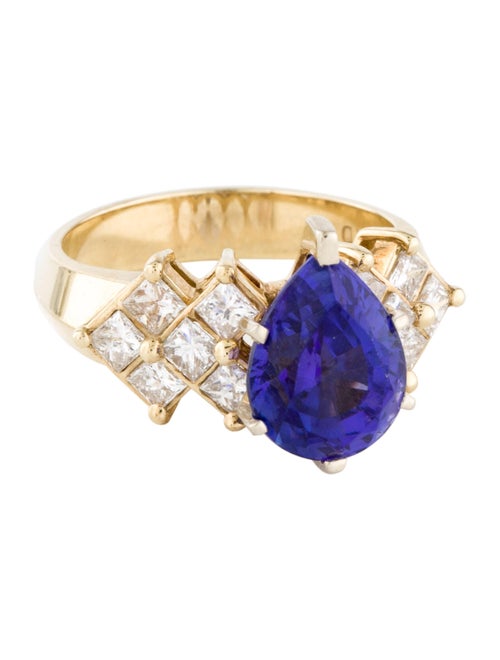 Ring 14K 4.10ct Tanzanite & Diamond Cocktail Ring