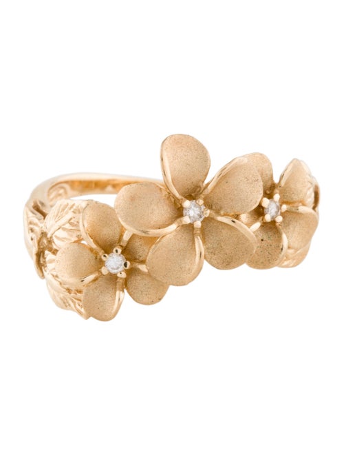 Ring 14K Diamond Flower Cocktail Ring yellow