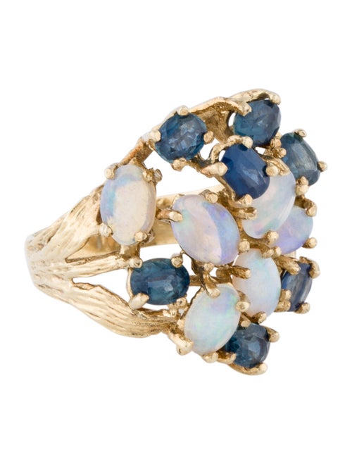 Ring 14K Opal & Sapphire Cocktail Ring yellow