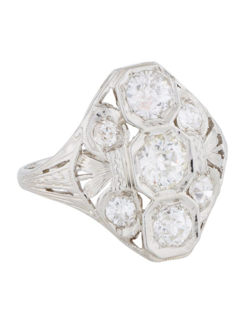 Art Deco 18K Diamond Cocktail Ring white