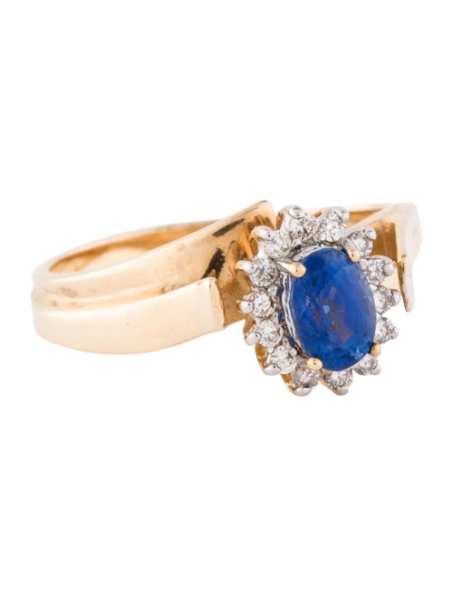 Ring 14K Sapphire & Diamond Cocktail Ring yellow