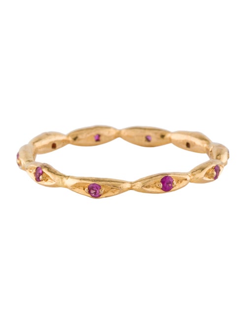18K Pink Sapphire Stacking Band yellow