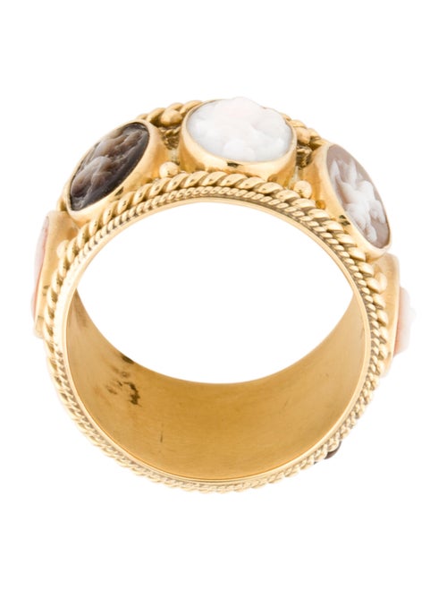 Ring 18K Mother of Pearl & Shell Cameo Band