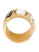 Ring 18K Mother of Pearl & Shell Cameo Band