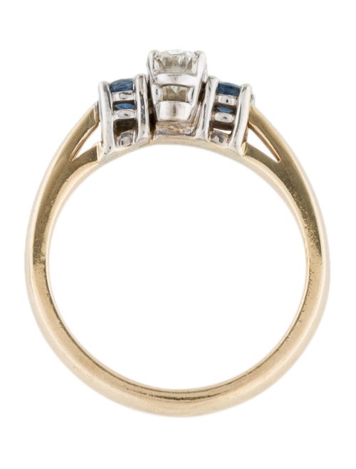 Ring 14K Diamond & Sapphire Cocktail Ring