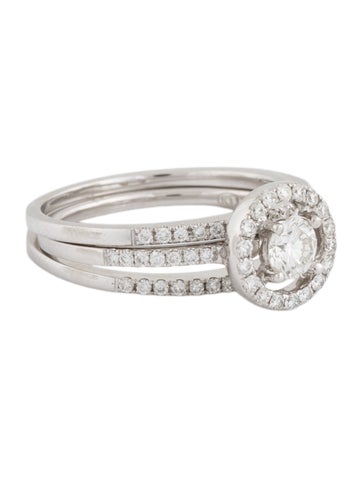 Ring Engagement 18K Diamond 3-Piece Wedding Set 6.5