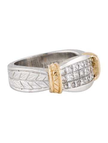 Ring Band Platinum & 18K Diamond Invisible Set 5.5