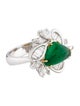 Ring 18K Emerald & Diamond Cocktail Ring