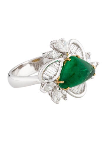 Ring Cocktail 18K Emerald & Diamond 6