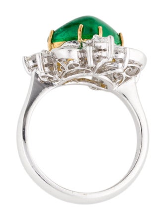 Ring 18K Emerald & Diamond Cocktail Ring