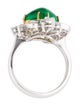 Ring 18K Emerald & Diamond Cocktail Ring